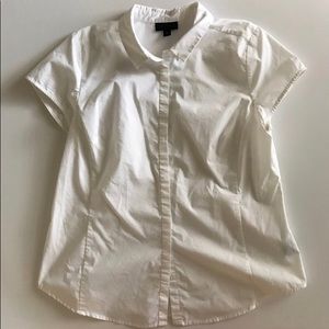 White Short Sleeve Button Up